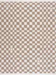 Kieu Taupe Checkered Shag Rug