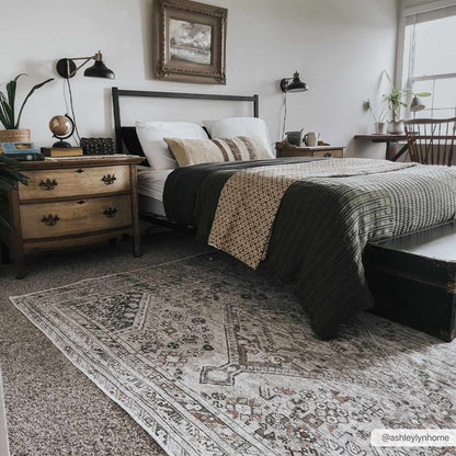 Barny Beige Flat Pile Washable Rug