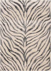 Gray Ecorse Zebra Print Area Rug