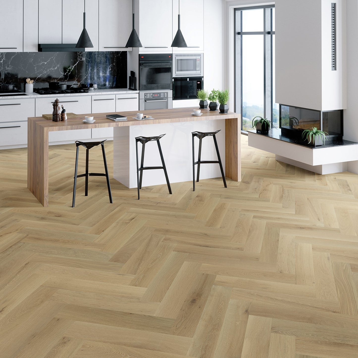 D'Vine French Oak Herringbone - Sample 12"