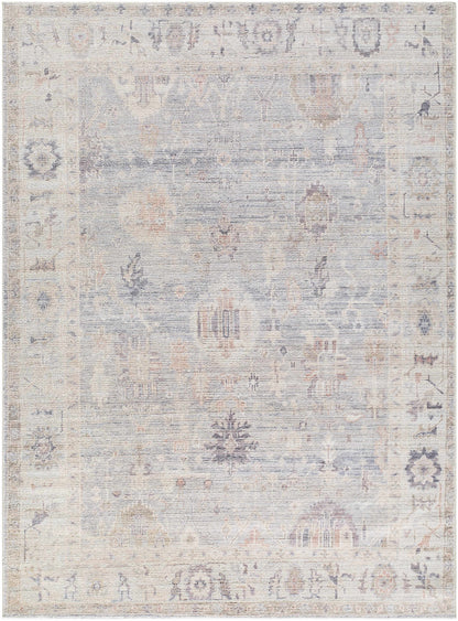 Marlene Damask Cream & Blue Area Rug - Becki Owens x Livabliss