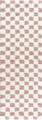 Atira Pink Checkered Shag Rug