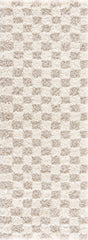 Atira Light Brown Checkered Area Rug