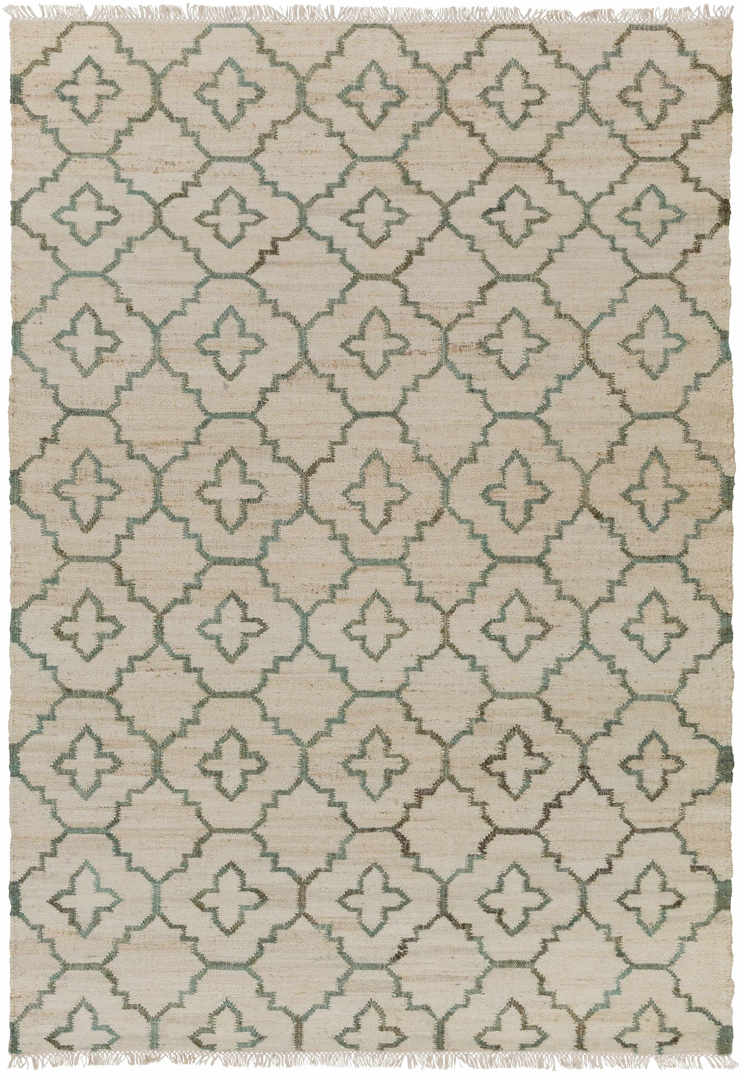 Coffeyville Handcrafted Fringed Jute Carpet - Clearance