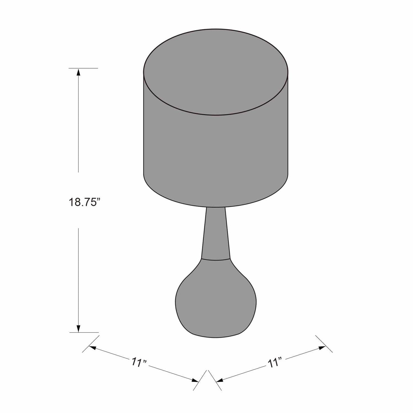 Hydesville Gray Ceramic Table Lamp