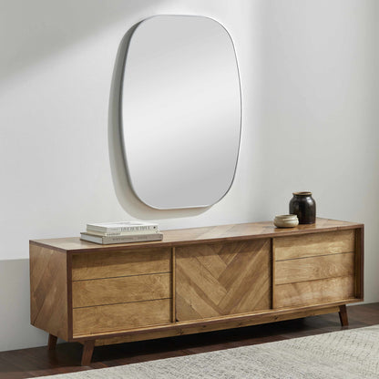 Kopparberg Metallic Silver Gold Frame Round Mirror