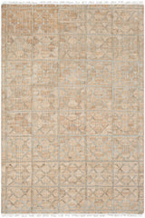 Rice Dusty Sage Fringed Jute Carpet