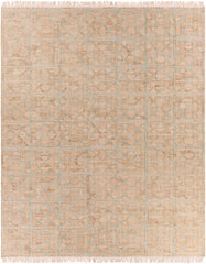 Rice Dusty Sage Fringed Jute Carpet
