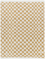Kieu Mustard & Ivory Checkered Area Rug